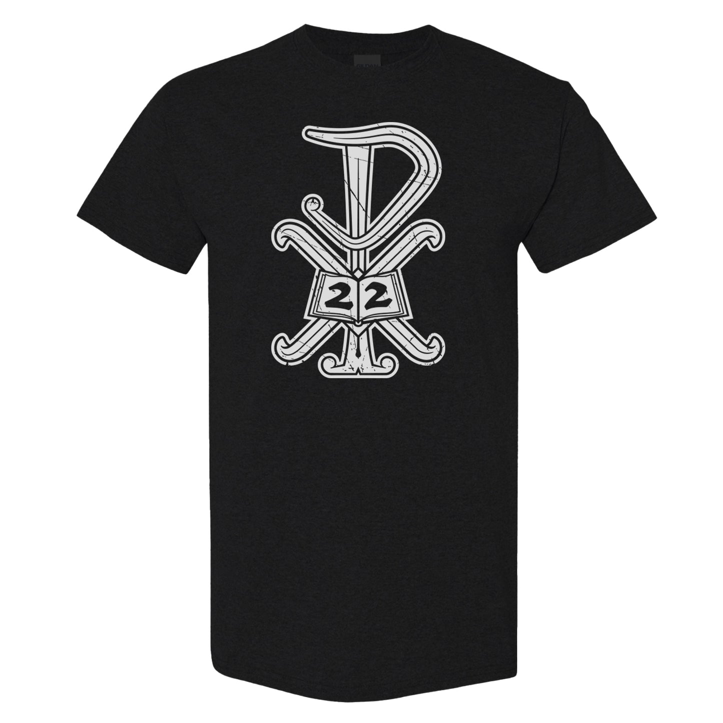 P22 Distressed: Black | White Shirt