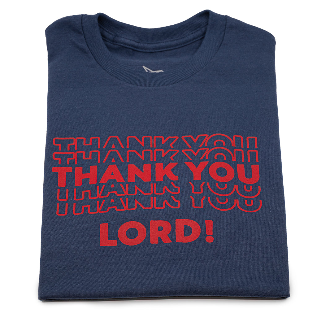 Thank You Lord!: Navy Blue | Red Shirt