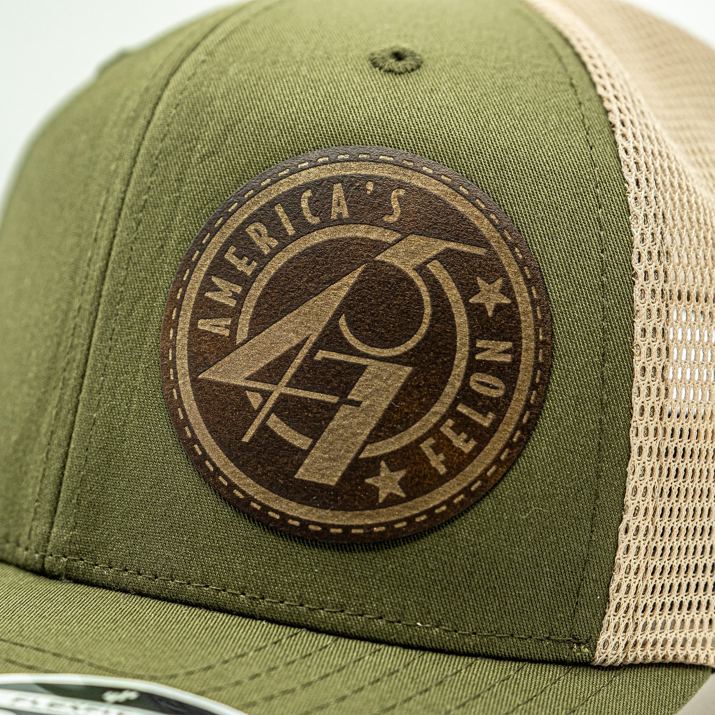 45/47 America's Felon Hat (Olive/Beige)