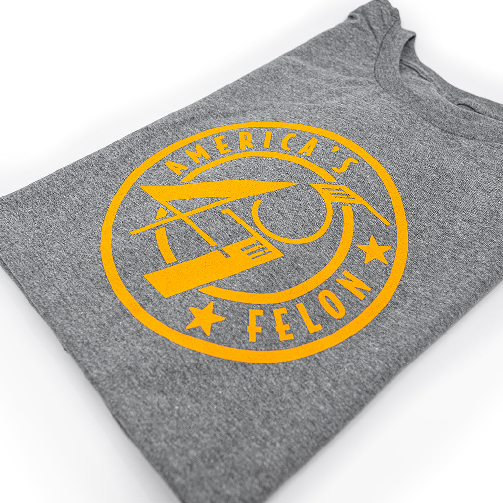 45/47 America's Felon: Gray | Orange Shirt