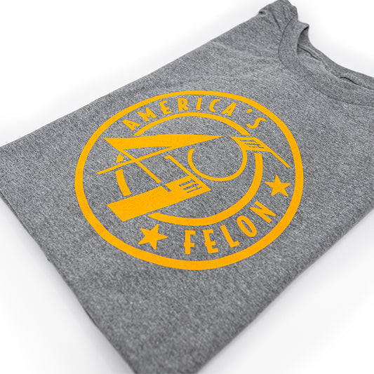 45/47 America's Felon: Gray | Orange Shirt