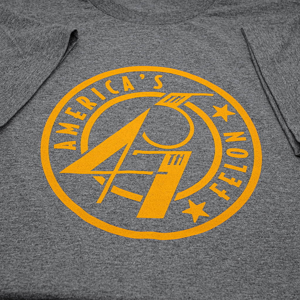 45/47 America's Felon: Gray | Orange Shirt