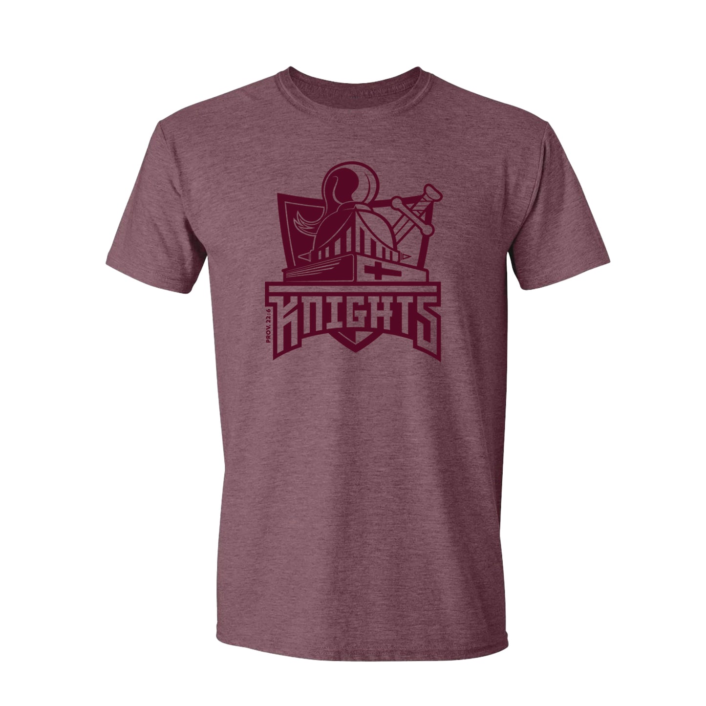 Knights Full Logo: Washed Maroon Shirt