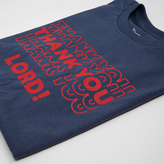 Thank You Lord!: Navy Blue | Red Shirt